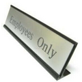 Black Desk Name Plate - Aluminum Engraved Sign (2"x10")